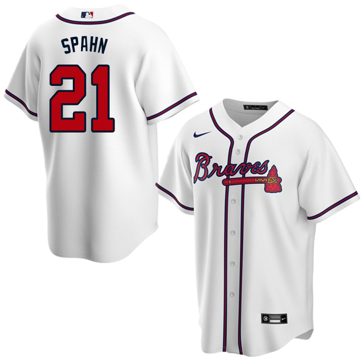 Nike Men #21 Warren Spahn Atlanta Braves Baseball Jerseys Sale-White